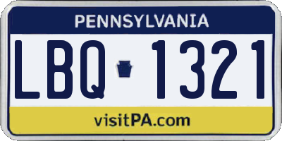 PA license plate LBQ1321
