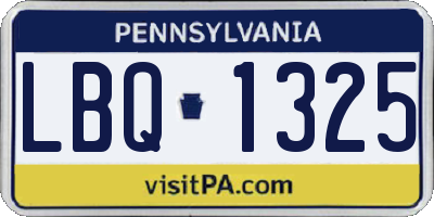 PA license plate LBQ1325