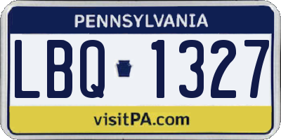 PA license plate LBQ1327