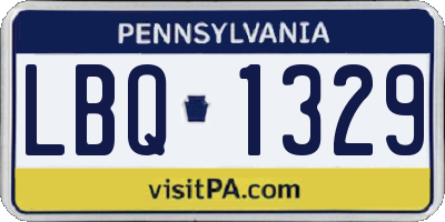 PA license plate LBQ1329