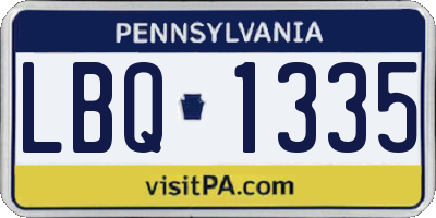 PA license plate LBQ1335