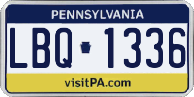 PA license plate LBQ1336