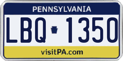 PA license plate LBQ1350