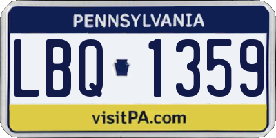 PA license plate LBQ1359