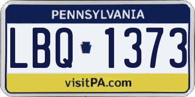 PA license plate LBQ1373