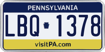 PA license plate LBQ1378