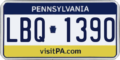 PA license plate LBQ1390
