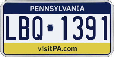 PA license plate LBQ1391