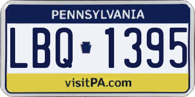 PA license plate LBQ1395