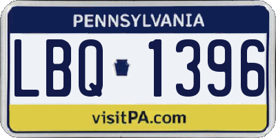 PA license plate LBQ1396