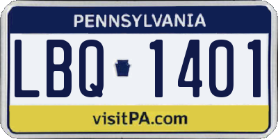 PA license plate LBQ1401