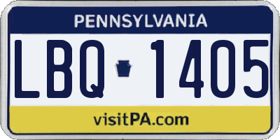 PA license plate LBQ1405