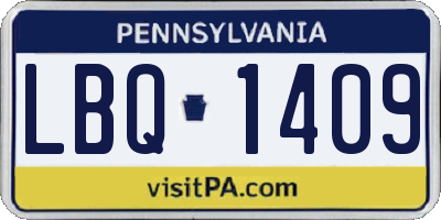 PA license plate LBQ1409