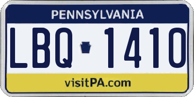 PA license plate LBQ1410