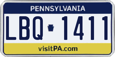 PA license plate LBQ1411