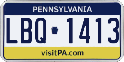 PA license plate LBQ1413