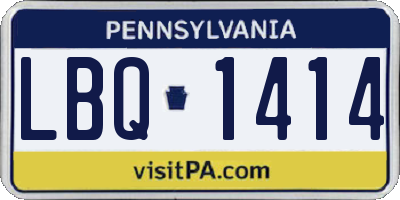 PA license plate LBQ1414