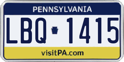 PA license plate LBQ1415