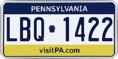 PA license plate LBQ1422