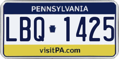 PA license plate LBQ1425