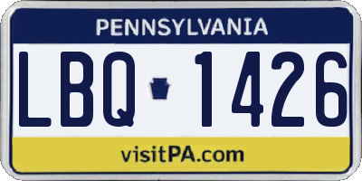 PA license plate LBQ1426