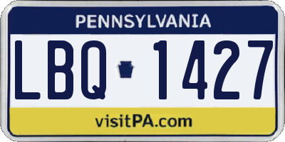 PA license plate LBQ1427