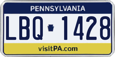 PA license plate LBQ1428