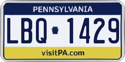 PA license plate LBQ1429