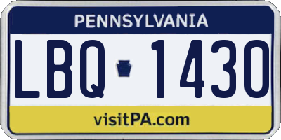 PA license plate LBQ1430