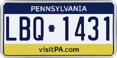 PA license plate LBQ1431