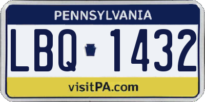 PA license plate LBQ1432