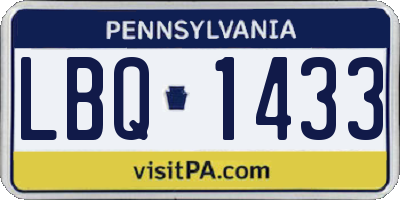 PA license plate LBQ1433