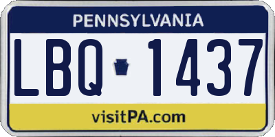 PA license plate LBQ1437