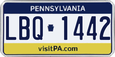 PA license plate LBQ1442