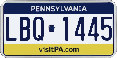PA license plate LBQ1445