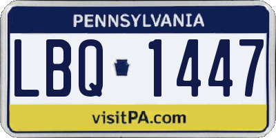 PA license plate LBQ1447