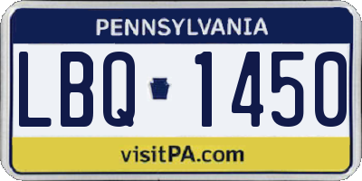 PA license plate LBQ1450