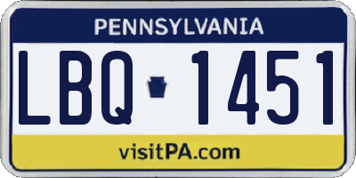 PA license plate LBQ1451