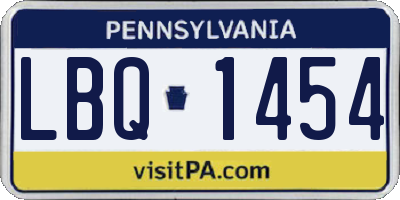 PA license plate LBQ1454