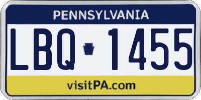 PA license plate LBQ1455