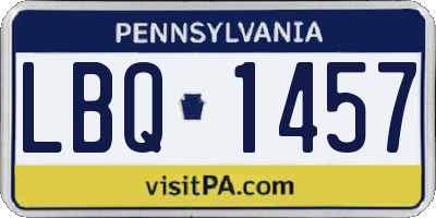 PA license plate LBQ1457