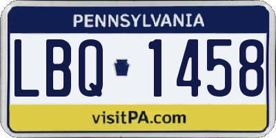 PA license plate LBQ1458