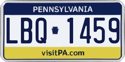 PA license plate LBQ1459