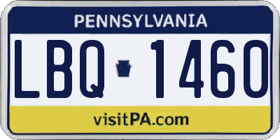 PA license plate LBQ1460