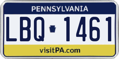 PA license plate LBQ1461