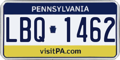 PA license plate LBQ1462