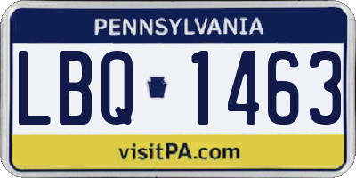 PA license plate LBQ1463