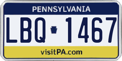 PA license plate LBQ1467