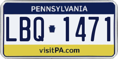 PA license plate LBQ1471