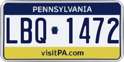 PA license plate LBQ1472